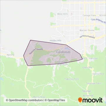 Calabasas Trolley coverage area map