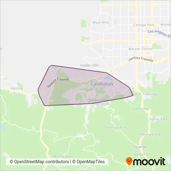 Calabasas Trolley coverage area map