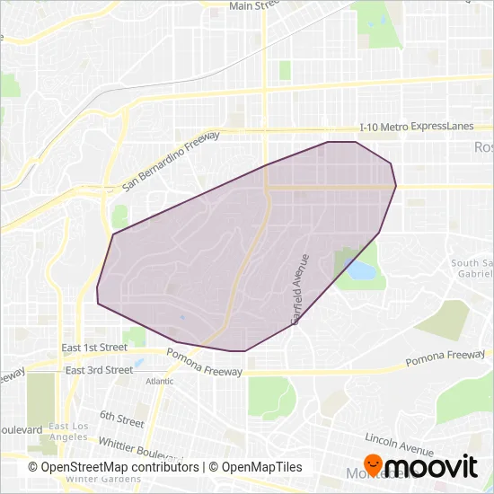 City of Monterey Park Spirit Bus coverage area map