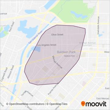 Baldwin Park Transit coverage area map