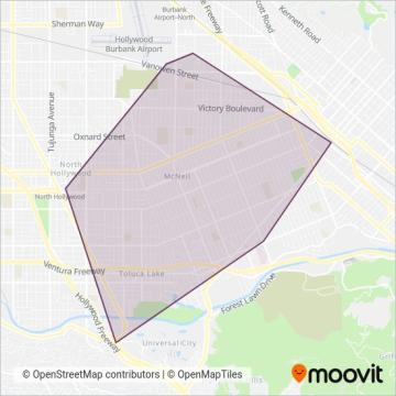 Burbank Bus coverage area map