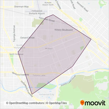 Burbank Bus coverage area map