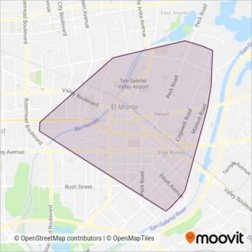 El Monte Trolley coverage area map