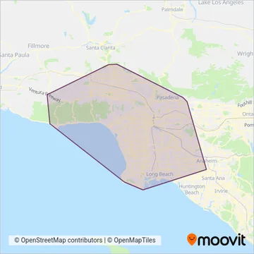 Metro (Bus) coverage area map