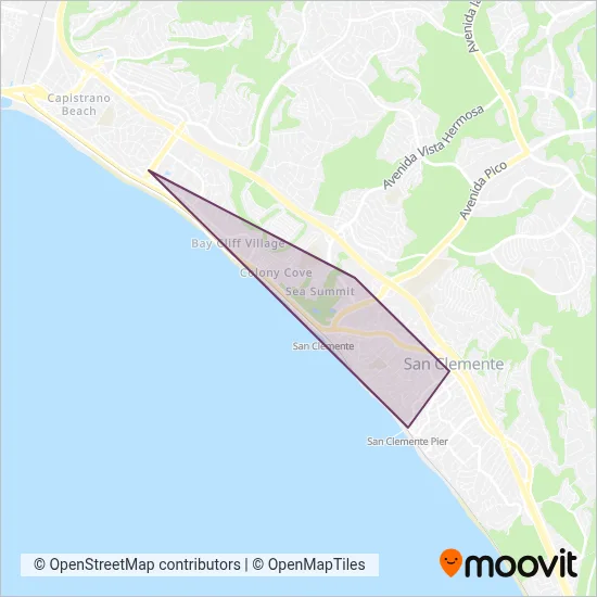 San Clemente Trolley coverage area map