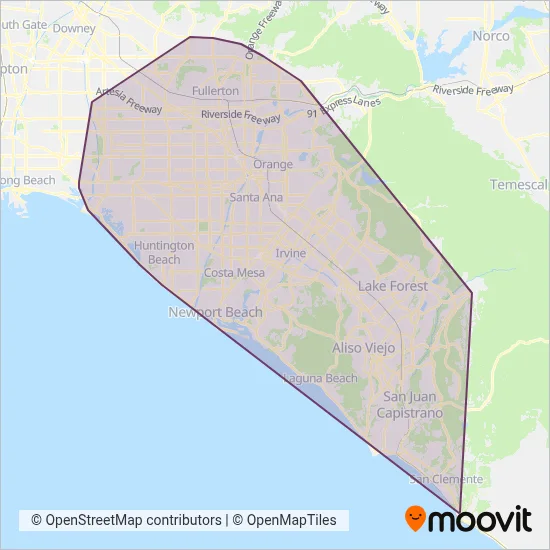 OCTA coverage area map