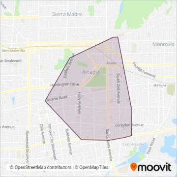 Arcadia Transit coverage area map