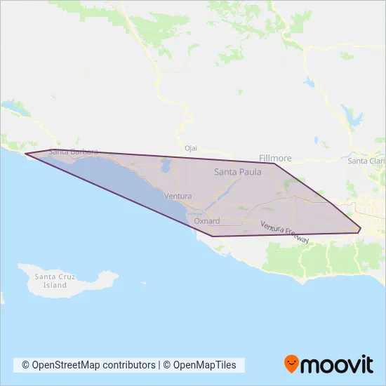 VCTC Intercity coverage area map
