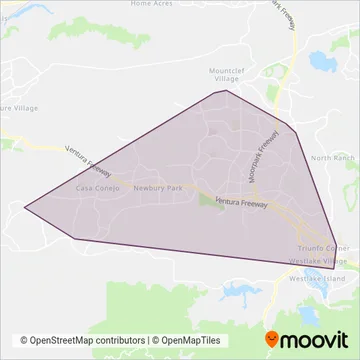 Thousand Oaks Transit coverage area map