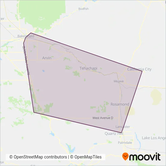 Kern Transit coverage area map