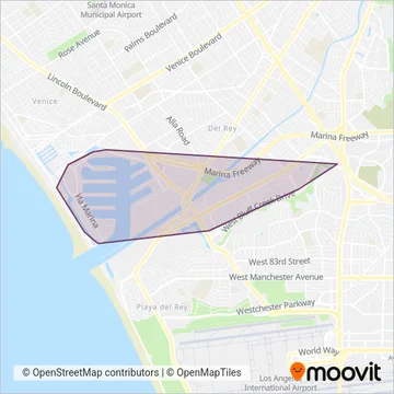 Playa Vista Shuttle coverage area map