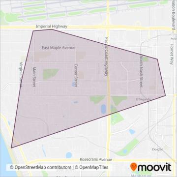 Lunchtime Shuttle coverage area map