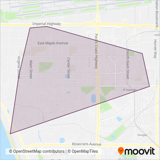 Lunchtime Shuttle coverage area map