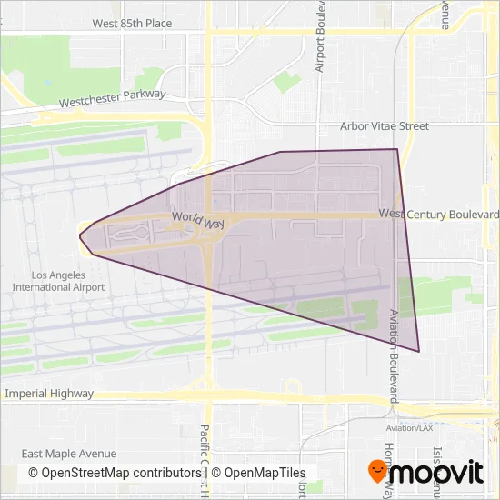 LAX Shuttle and Airline Connections coverage area map