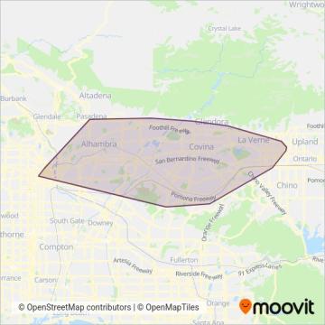 Foothill Transit coverage area map