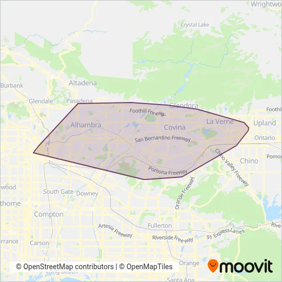 Foothill Transit coverage area map