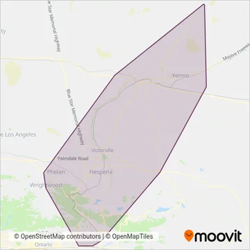 Victor Valley Transit Authority coverage area map