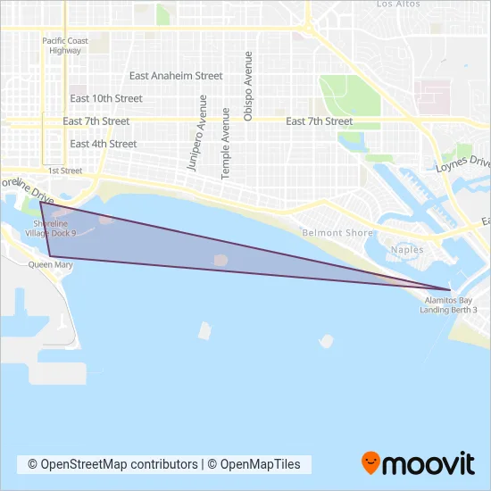 Long Beach Transit (Ferry) coverage area map