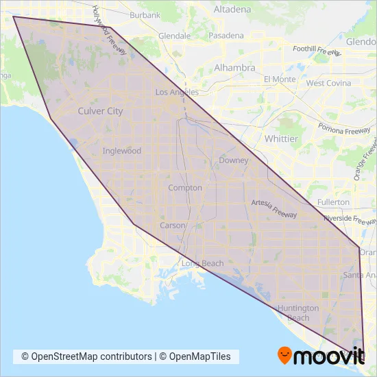 Metro World Cup Service coverage area map