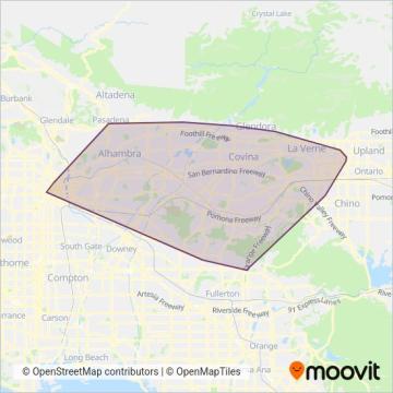 Foothill Transit coverage area map