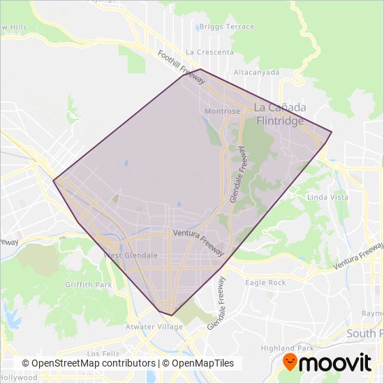 Mapa del área de cobertura de Glendale Beeline
