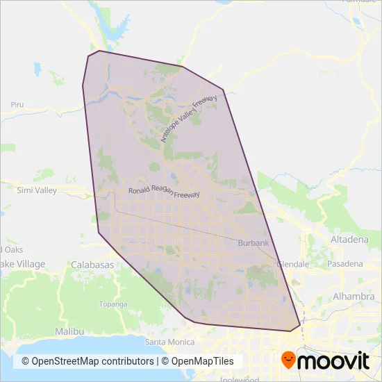 Santa Clarita Transit coverage area map