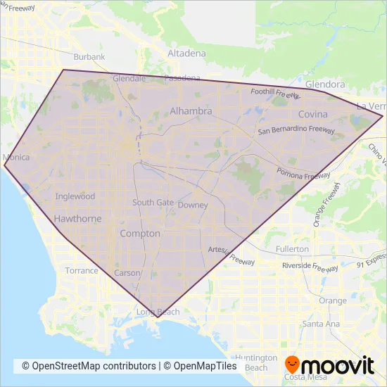 Metro (Subway) coverage area map