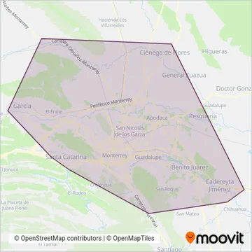 Muevo León coverage area map