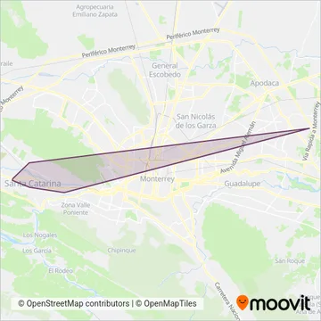 Intramunicipales coverage area map