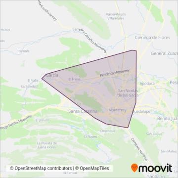 Microbús coverage area map