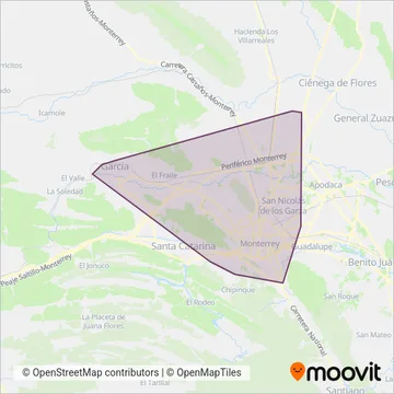 Microbús coverage area map