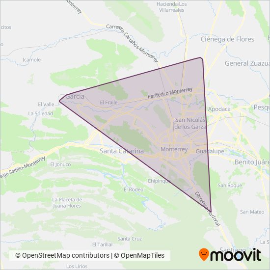 Microbús coverage area map