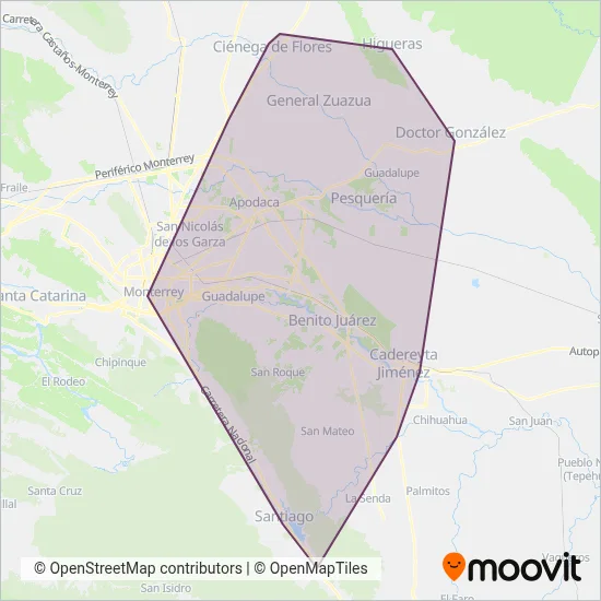 Suburbanas coverage area map