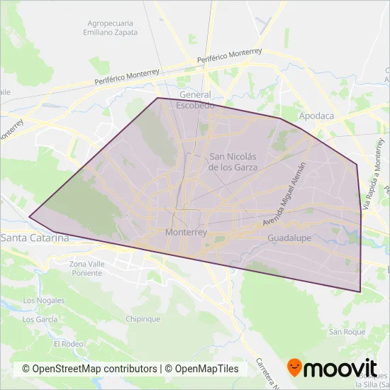Periféricas coverage area map