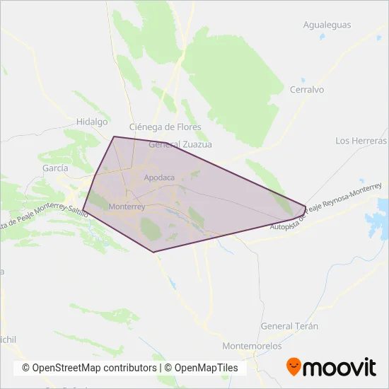 Integradas coverage area map
