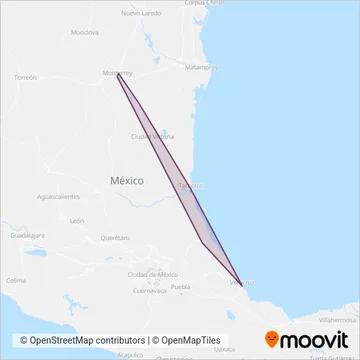 Transportes Azules y Amarillos coverage area map