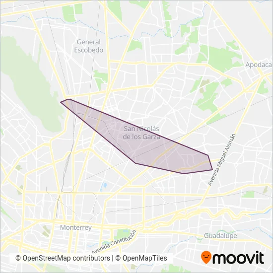 SanNicoBus coverage area map