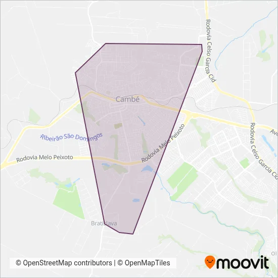 TCR Transportes Coletivos (Cambé) coverage area map