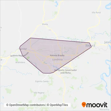 TIL Transportes Coletivos coverage area map