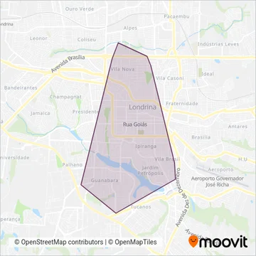 Grande Londrina / Londrisul coverage area map