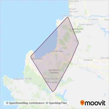 Vina Bus S.A. coverage area map