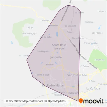 Qrobús Municipal coverage area map
