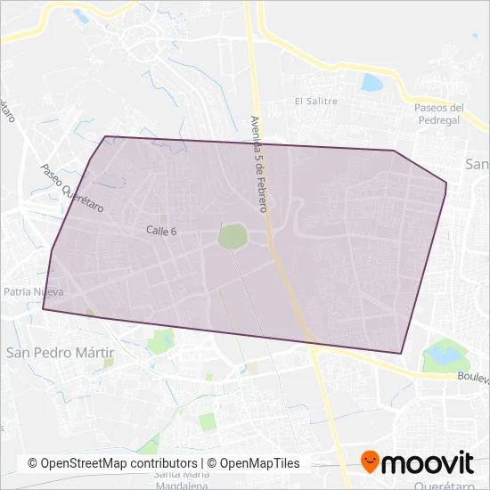 Qrobús Ruta Rápida coverage area map