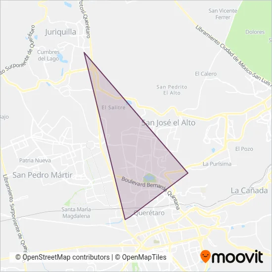 Qrobús UAQ coverage area map