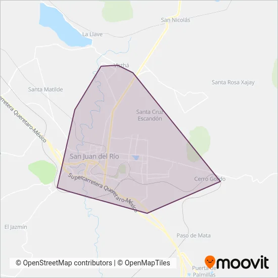 TaxiVan San Juan del Río coverage area map