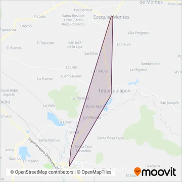 Qrobús Tequisquiapan coverage area map