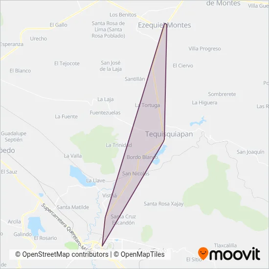 Qrobús Tequisquiapan coverage area map