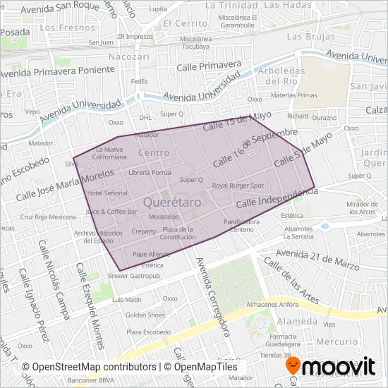 Qrobús TUQ TUQ coverage area map
