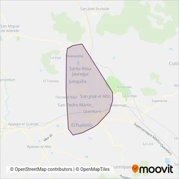 Qrobús Locales coverage area map