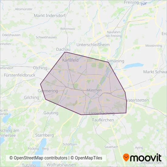 MVG (Bus) coverage area map